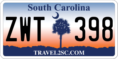 SC license plate ZWT398