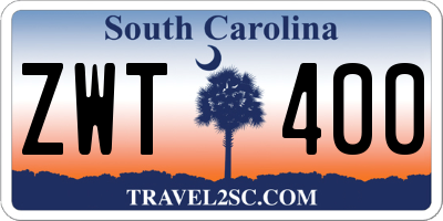 SC license plate ZWT400