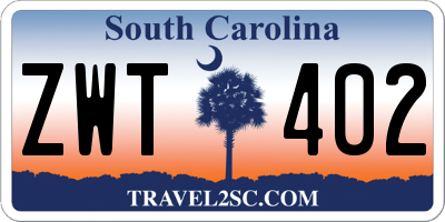 SC license plate ZWT402