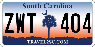 SC license plate ZWT404