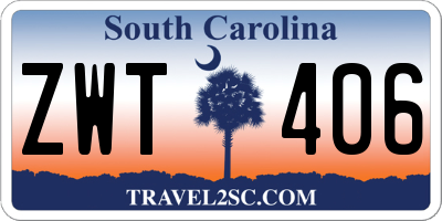 SC license plate ZWT406