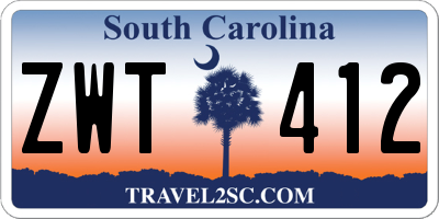 SC license plate ZWT412