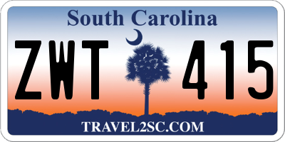 SC license plate ZWT415