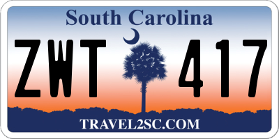 SC license plate ZWT417