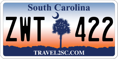 SC license plate ZWT422