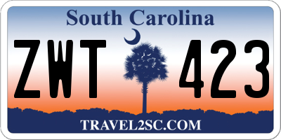 SC license plate ZWT423