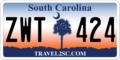 SC license plate ZWT424