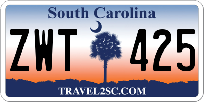 SC license plate ZWT425