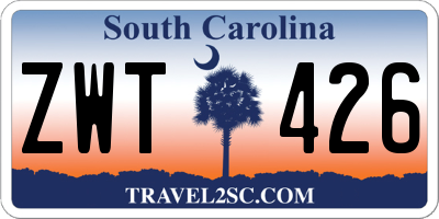 SC license plate ZWT426