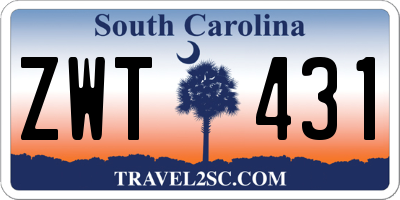 SC license plate ZWT431