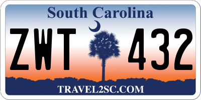 SC license plate ZWT432