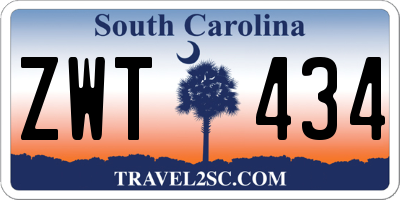 SC license plate ZWT434