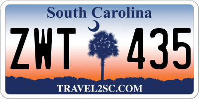 SC license plate ZWT435