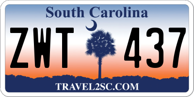 SC license plate ZWT437