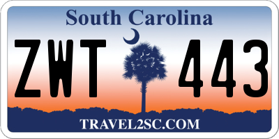 SC license plate ZWT443