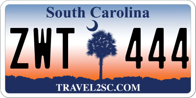 SC license plate ZWT444
