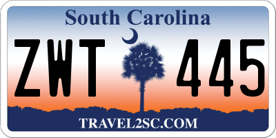 SC license plate ZWT445