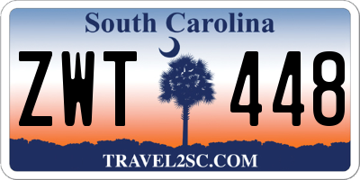 SC license plate ZWT448