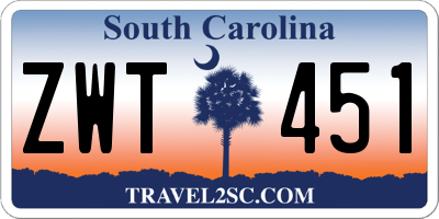 SC license plate ZWT451