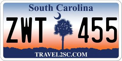 SC license plate ZWT455