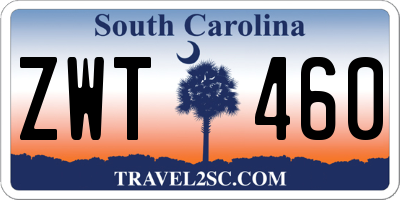 SC license plate ZWT460