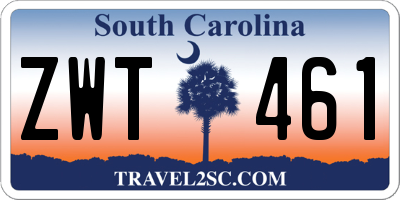 SC license plate ZWT461