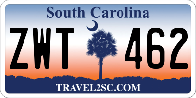 SC license plate ZWT462