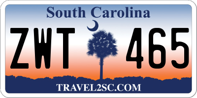 SC license plate ZWT465