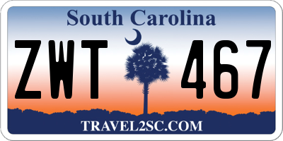 SC license plate ZWT467