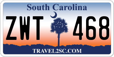 SC license plate ZWT468