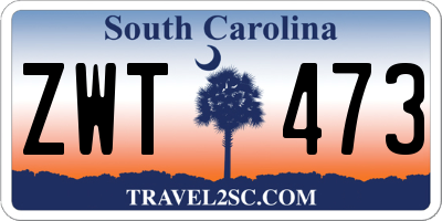 SC license plate ZWT473