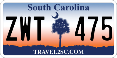 SC license plate ZWT475