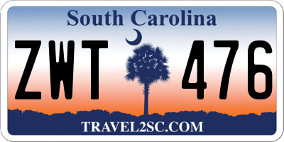 SC license plate ZWT476