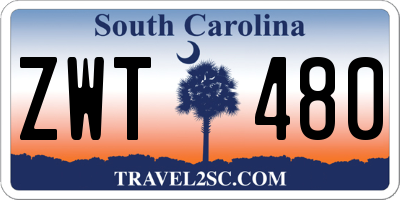 SC license plate ZWT480