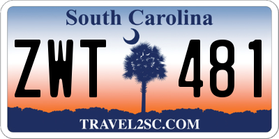SC license plate ZWT481