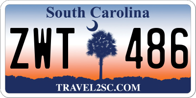 SC license plate ZWT486