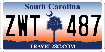 SC license plate ZWT487