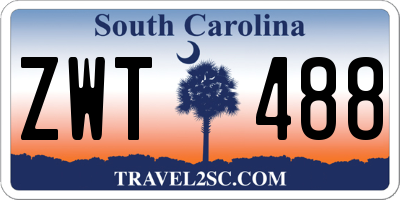 SC license plate ZWT488