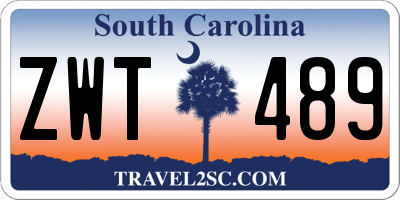 SC license plate ZWT489