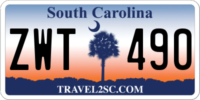 SC license plate ZWT490