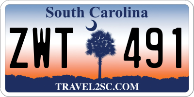 SC license plate ZWT491