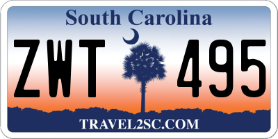 SC license plate ZWT495