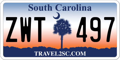 SC license plate ZWT497