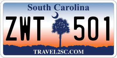 SC license plate ZWT501