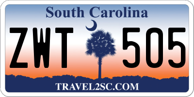 SC license plate ZWT505
