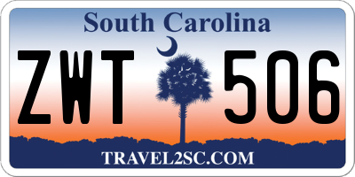 SC license plate ZWT506