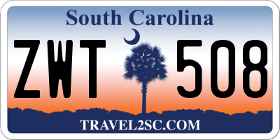 SC license plate ZWT508