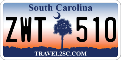 SC license plate ZWT510