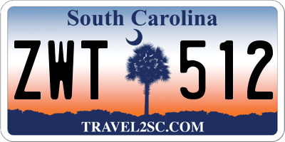 SC license plate ZWT512