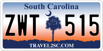 SC license plate ZWT515